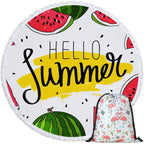 Serviette de plage ronde & sac de rangement MancelShop