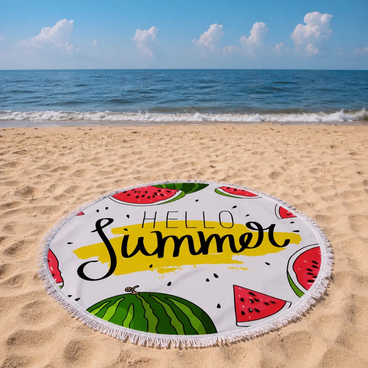 Serviette de plage ronde & sac de rangement MancelShop