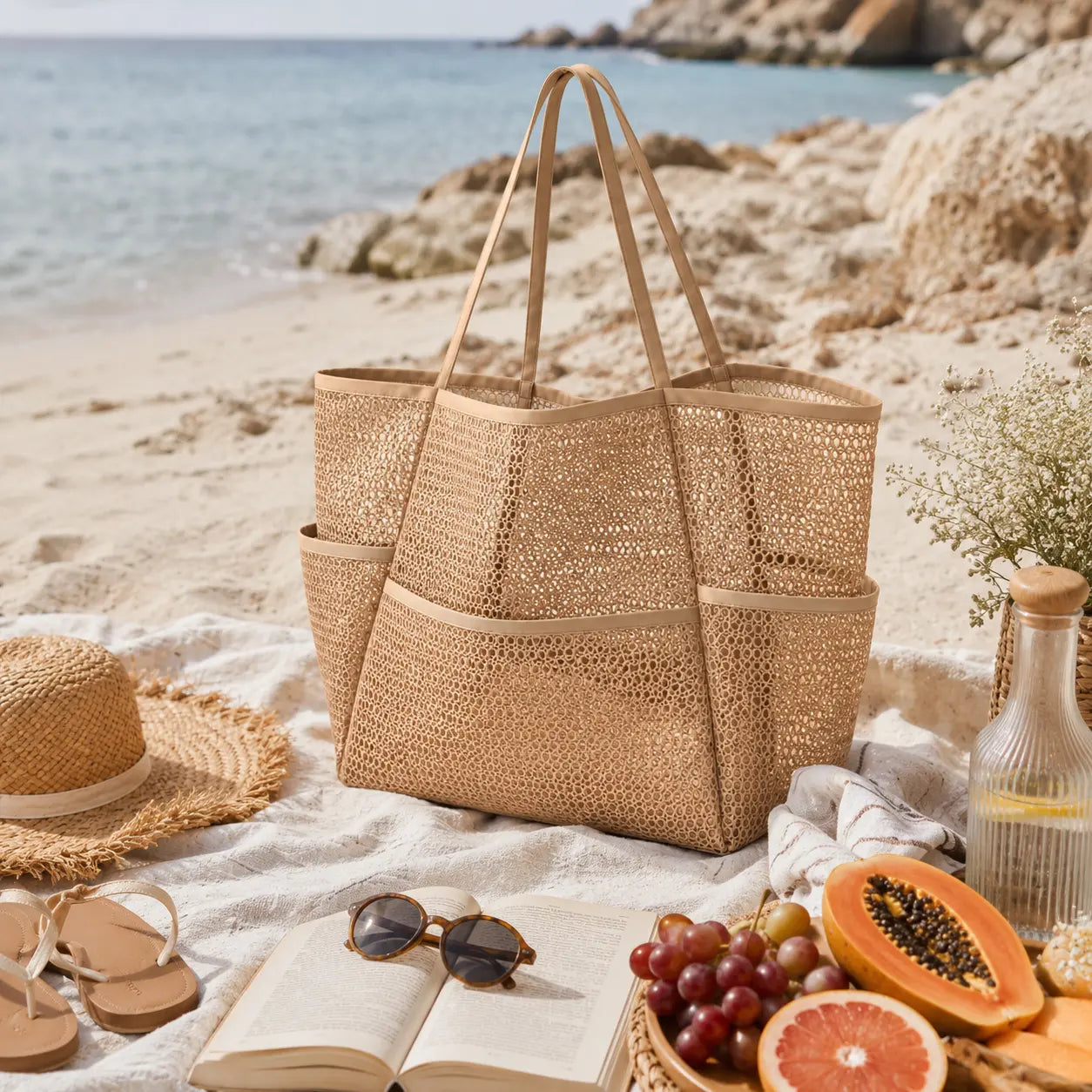 Sac de plage en maille MancelShop