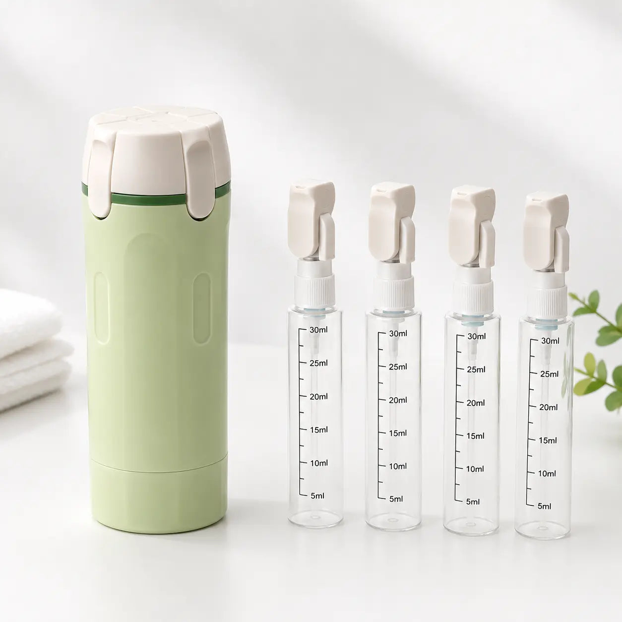 Kit de voyage 4-en-1 rechargeable anti-fuite MancelShop