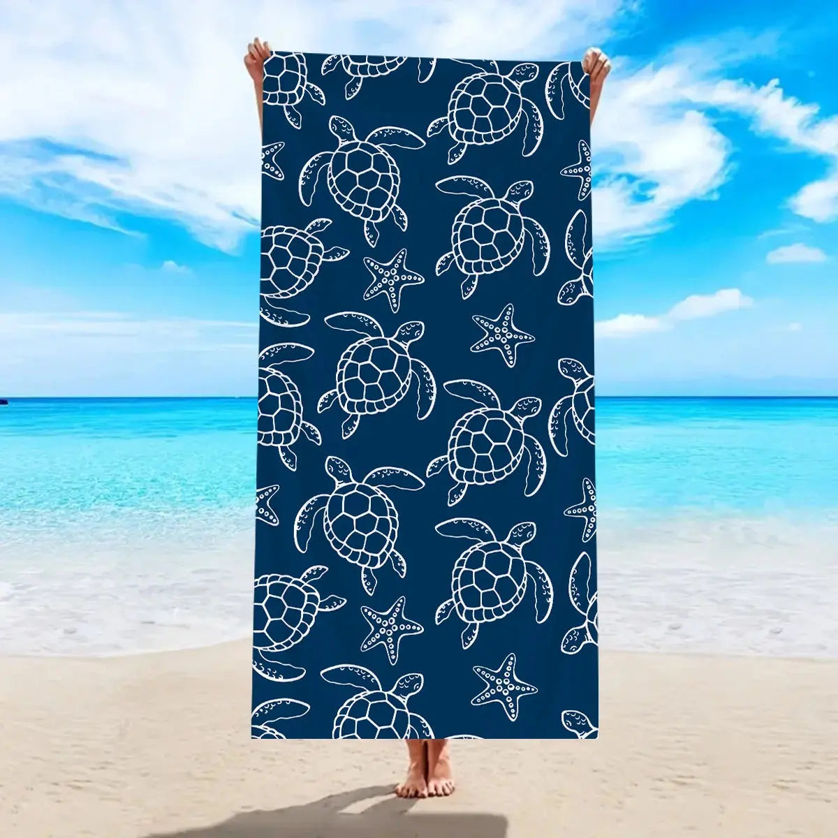 Serviette de plage  motifs marins MancelShop
