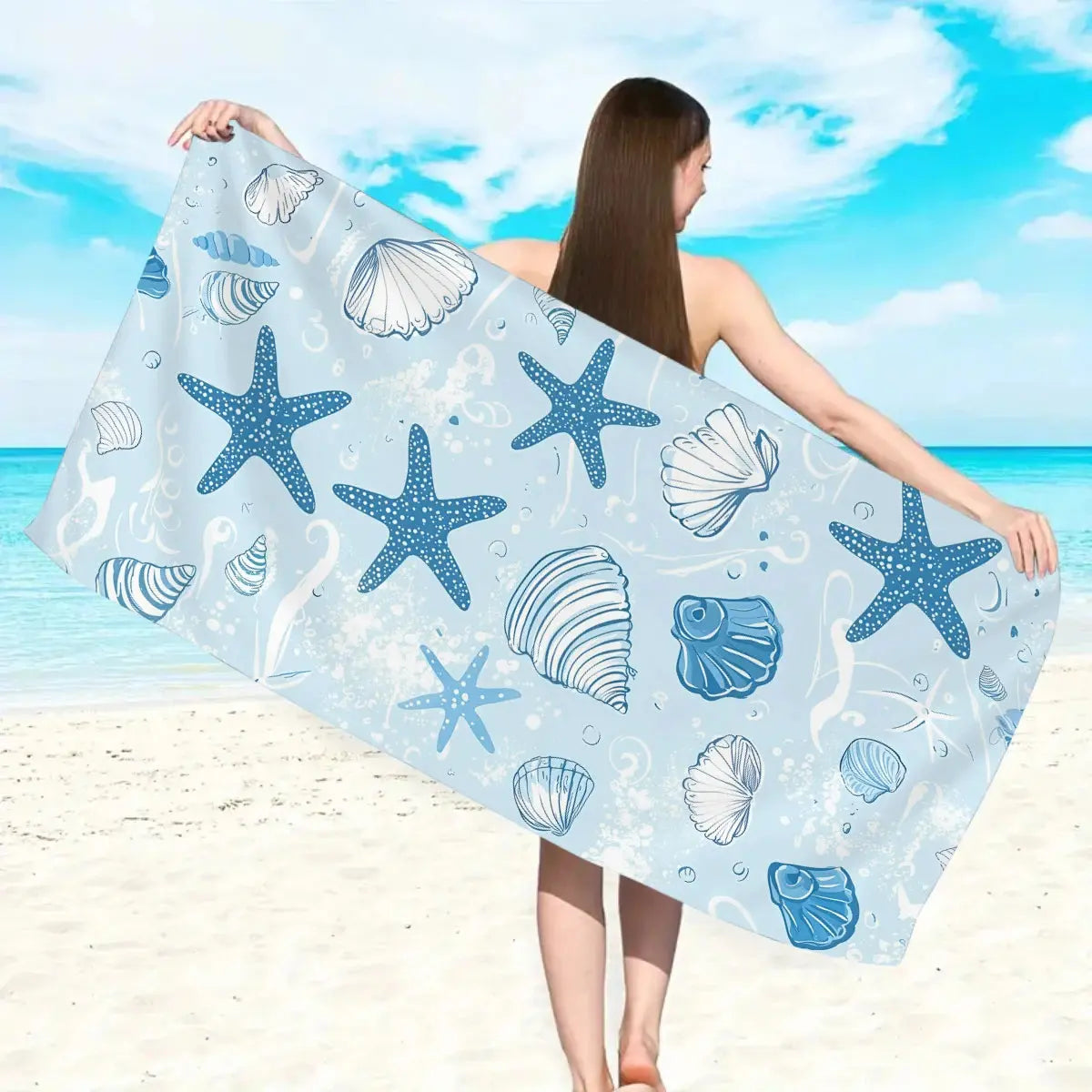 Serviette de plage  motifs marins MancelShop
