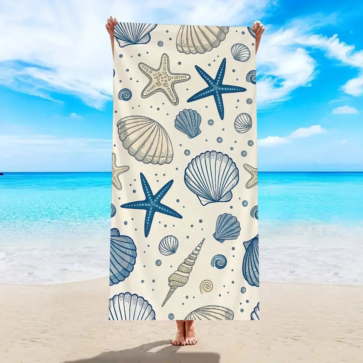Serviette de plage  motifs marins MancelShop